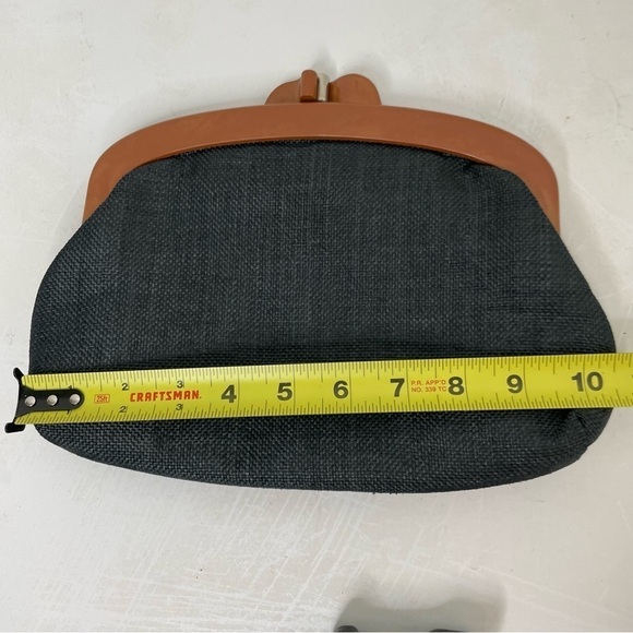 Vintage Mid-Century Modern MCM Minimalist Woven Clutch Purse Hong Kong - Picture 6 of 15